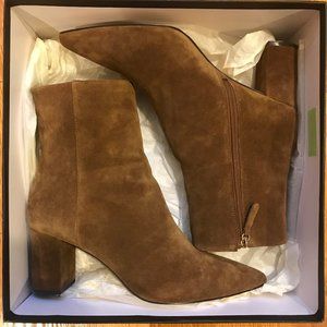 JCREW pointed-toe "Sadie" heeled suede ankle BOOTS